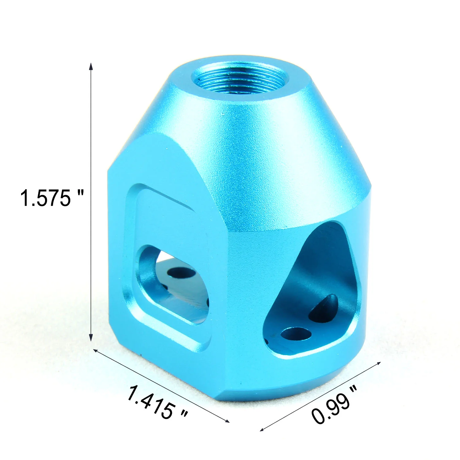 Tanker Style Short Muzzle Brake Triangular Baffl 1/2x28 Pitch for 223 - Image 11